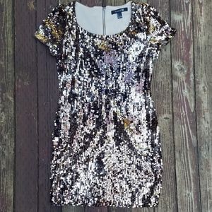 Forever 21 Silver/Brown Sequin Dress- Size Large